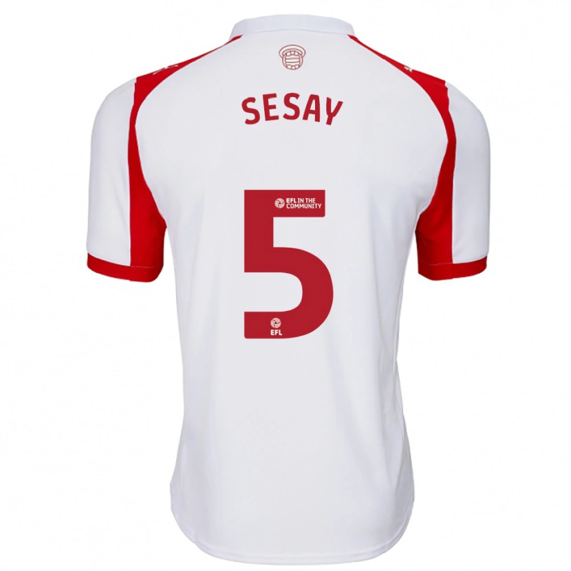 Danxen Donna Maglia Moses Sesay #5 Bianco Rosso Kit Gara Home 2025/26 Maglietta
