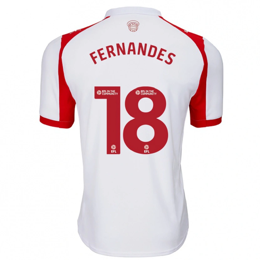 Danxen Donna Maglia Mateus Fernandes #18 Bianco Rosso Kit Gara Home 2025/26 Maglietta