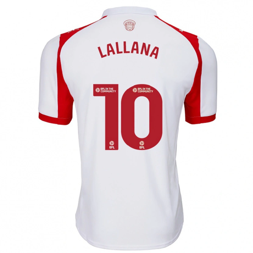 Danxen Donna Maglia Adam Lallana #10 Bianco Rosso Kit Gara Home 2025/26 Maglietta