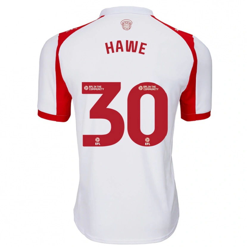 Danxen Donna Maglia Luke Hawe #30 Bianco Rosso Kit Gara Home 2025/26 Maglietta