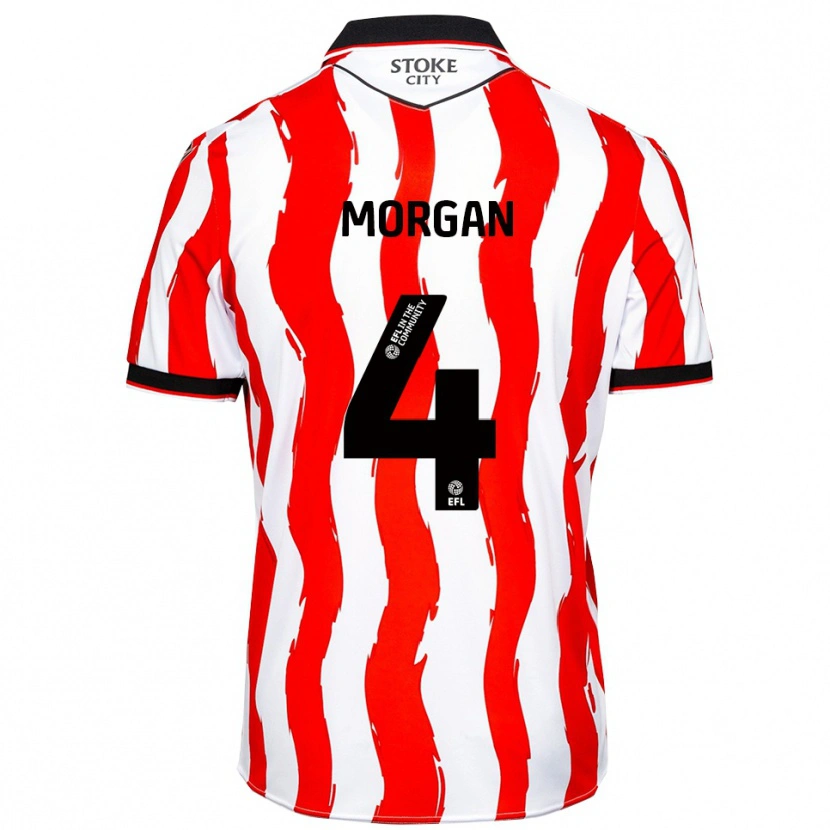 Danxen Donna Maglia Luke Badley-Morgan #4 Bianco Rosso Kit Gara Home 2025/26 Maglietta