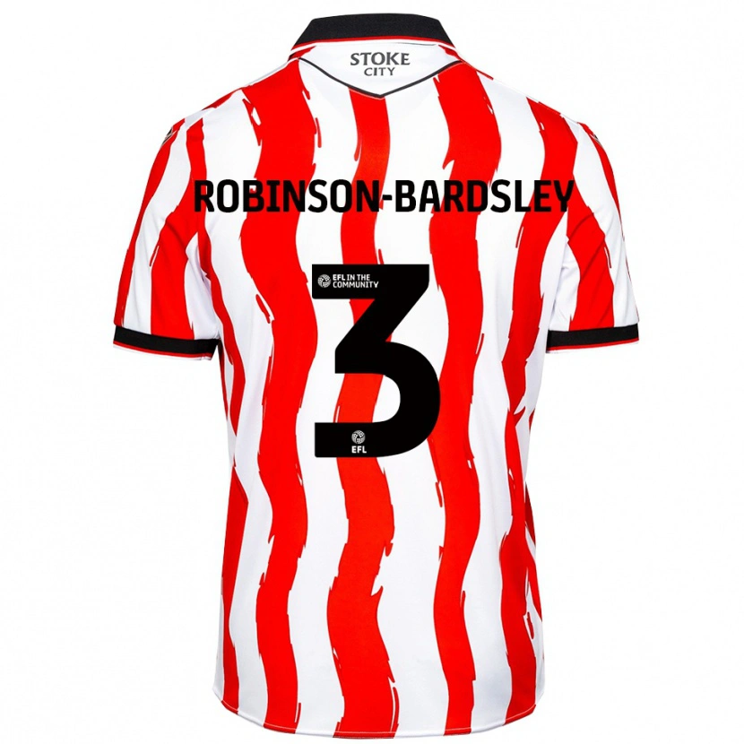 Danxen Donna Maglia Rocco Robinson-Bardsley #3 Bianco Rosso Kit Gara Home 2025/26 Maglietta