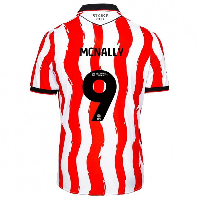 Danxen Donna Maglia Tommy Mcnally #9 Bianco Rosso Kit Gara Home 2025/26 Maglietta