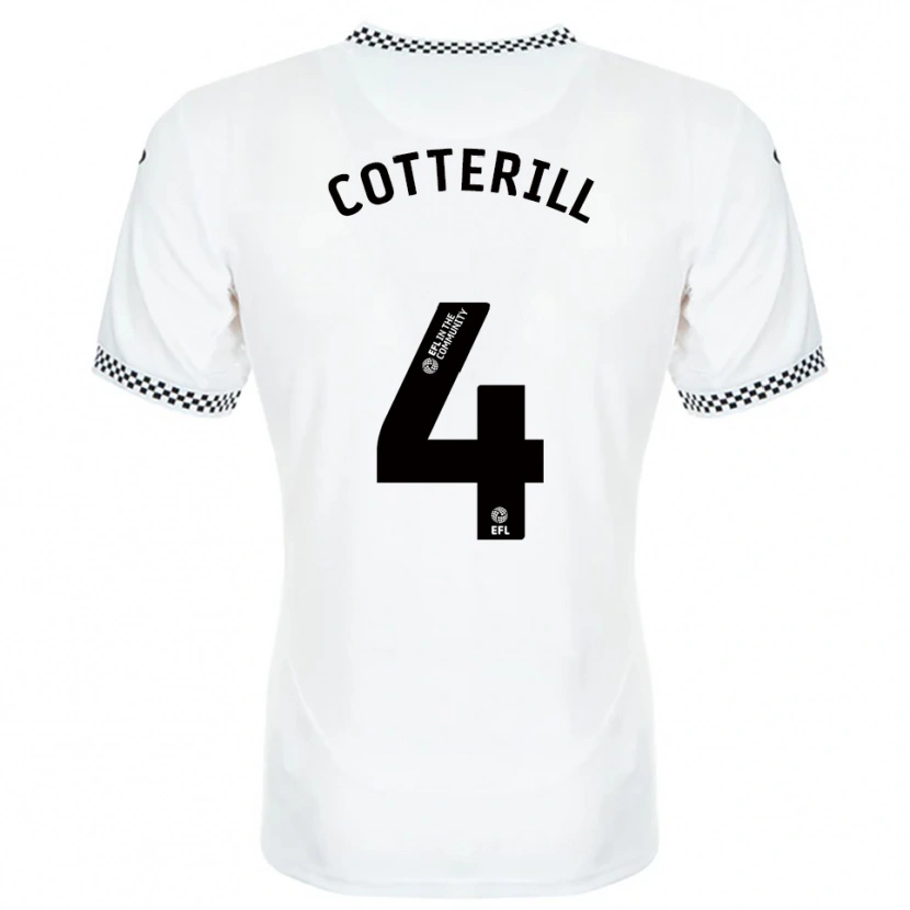 Danxen Donna Maglia Joel Cotterill #4 Bianco Arancione Kit Gara Home 2025/26 Maglietta