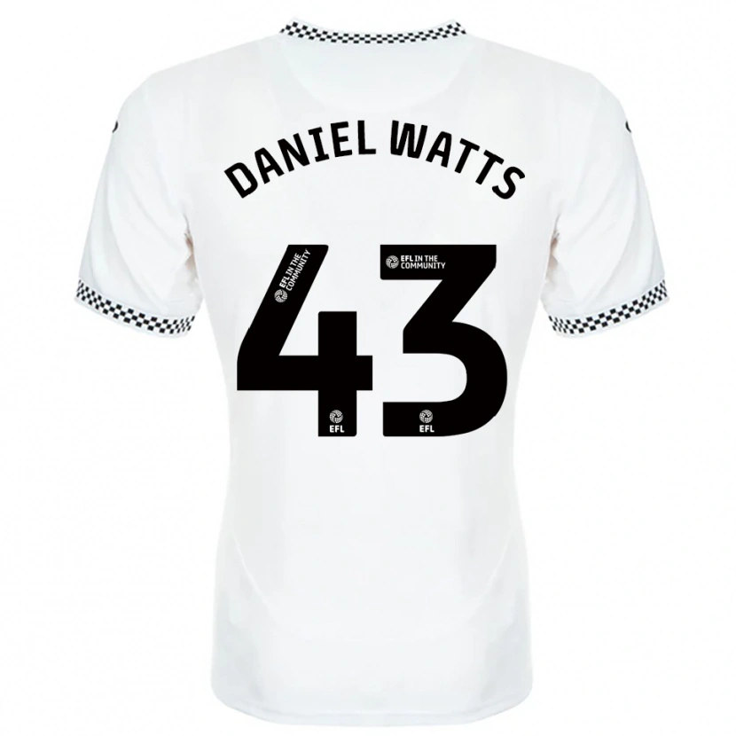 Danxen Donna Maglia Daniel Watts #43 Bianco Arancione Kit Gara Home 2025/26 Maglietta
