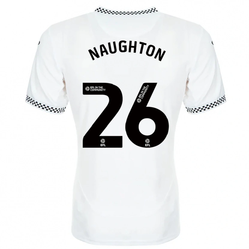 Danxen Donna Maglia Kyle Naughton #26 Bianco Arancione Kit Gara Home 2025/26 Maglietta