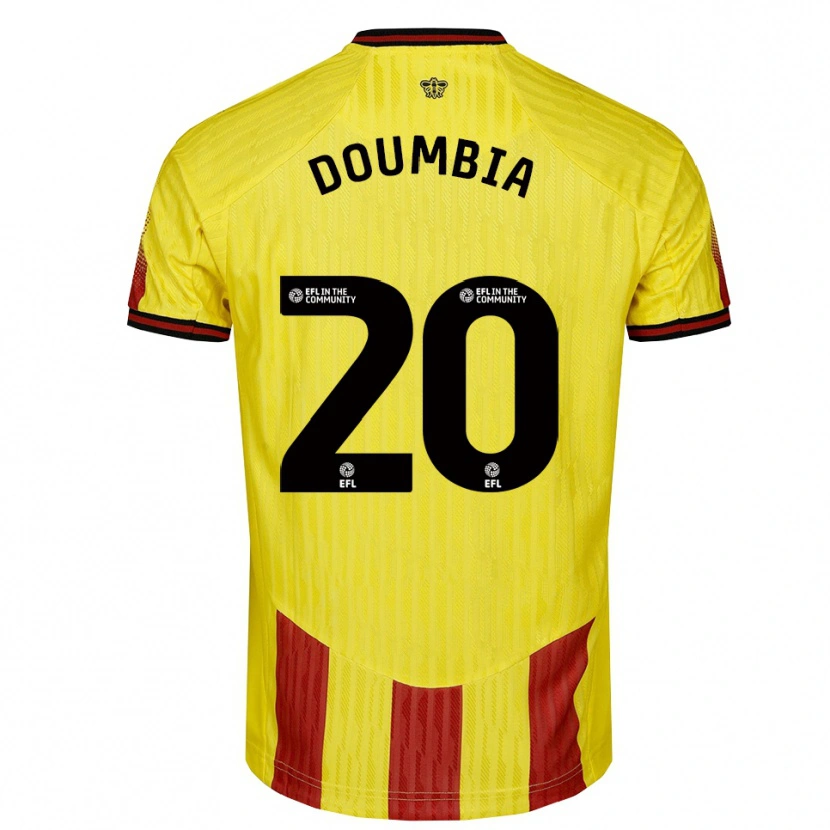 Danxen Donna Maglia Mamadou Doumbia #20 Giallo Rosso Kit Gara Home 2025/26 Maglietta