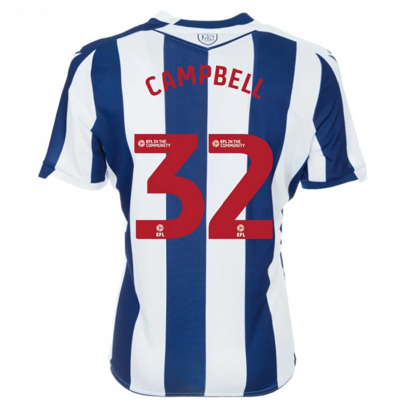Danxen Donna Maglia George Campbell #32 Blu Marino Bianco Kit Gara Home 2025/26 Maglietta