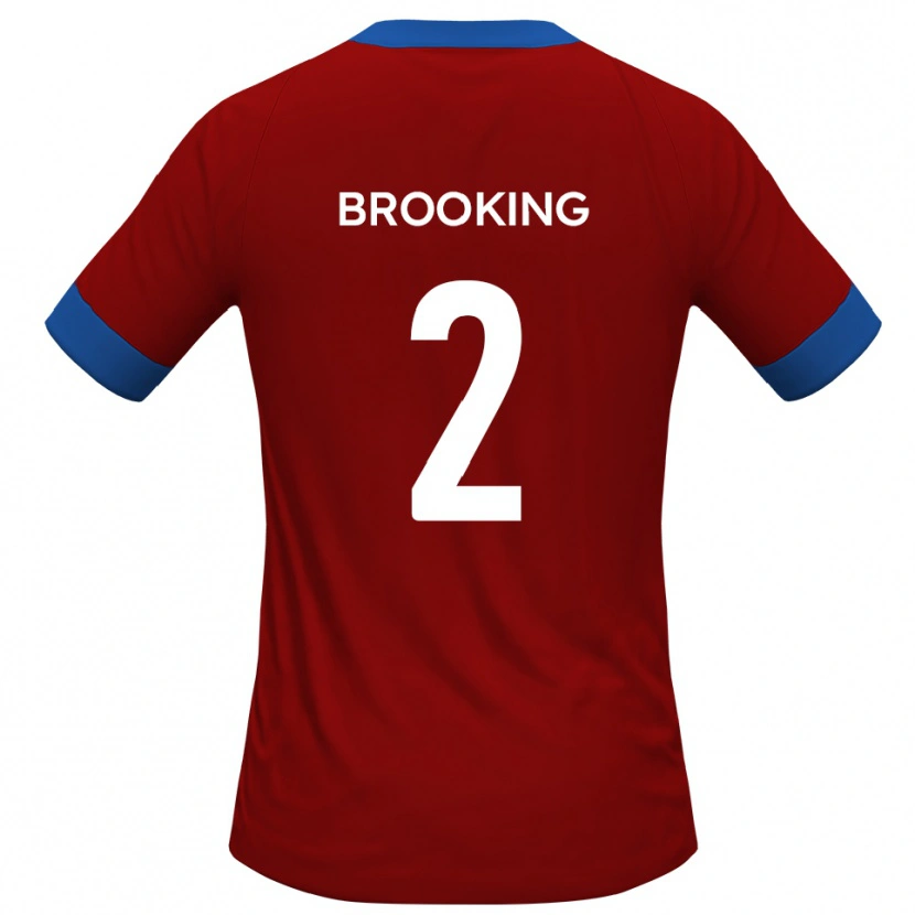 Danxen Donna Maglia Josh Brooking #2 Rosso Blu Kit Gara Home 2025/26 Maglietta