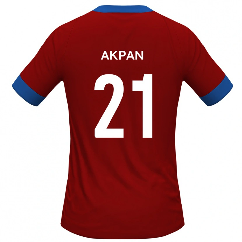 Danxen Donna Maglia Ashley Akpan #21 Rosso Blu Kit Gara Home 2025/26 Maglietta