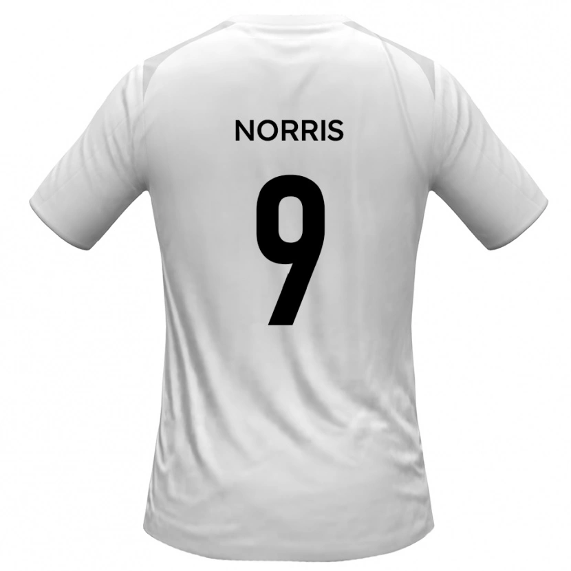 Danxen Donna Maglia Luke Norris #9 Bianco Grigio Kit Gara Home 2025/26 Maglietta
