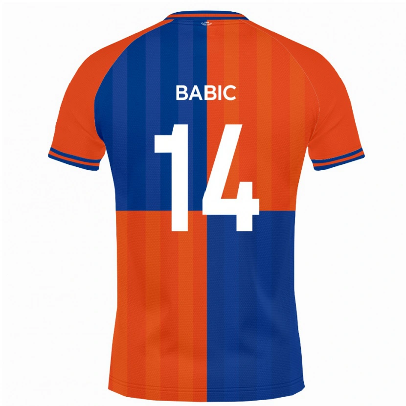 Danxen Donna Maglia Goran Babic #14 Arancione Blu Reale Kit Gara Home 2025/26 Maglietta