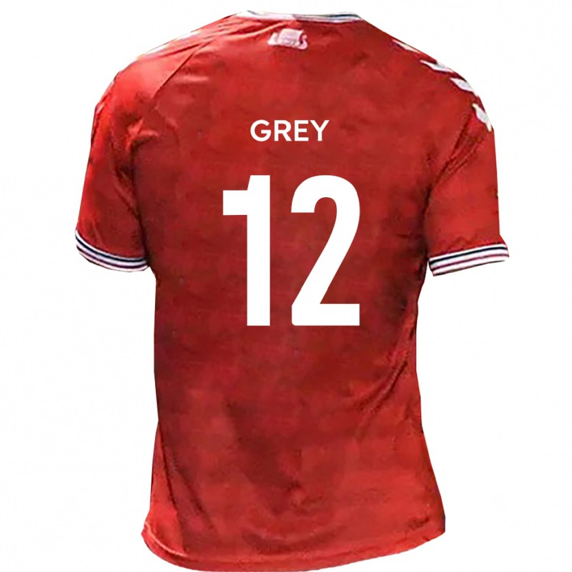 Danxen Donna Maglia Joe Grey #12 Rosso Bianco Kit Gara Home 2025/26 Maglietta