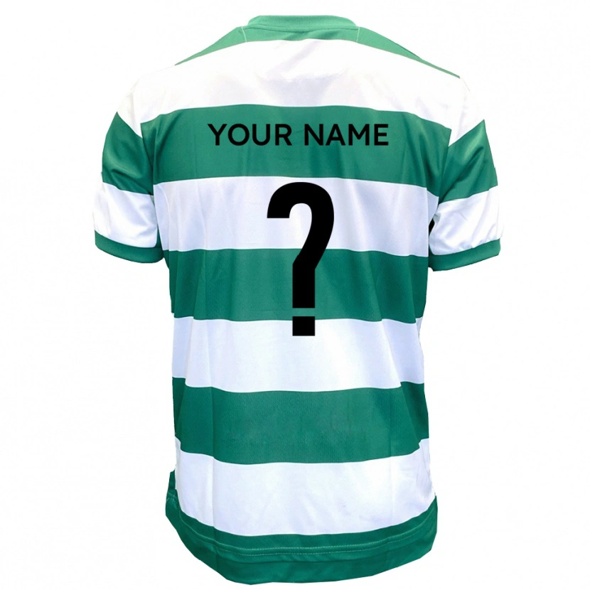 Danxen Donna Maglia Il Tuo Nome #0 Verde Bianco Kit Gara Home 2025/26 Maglietta