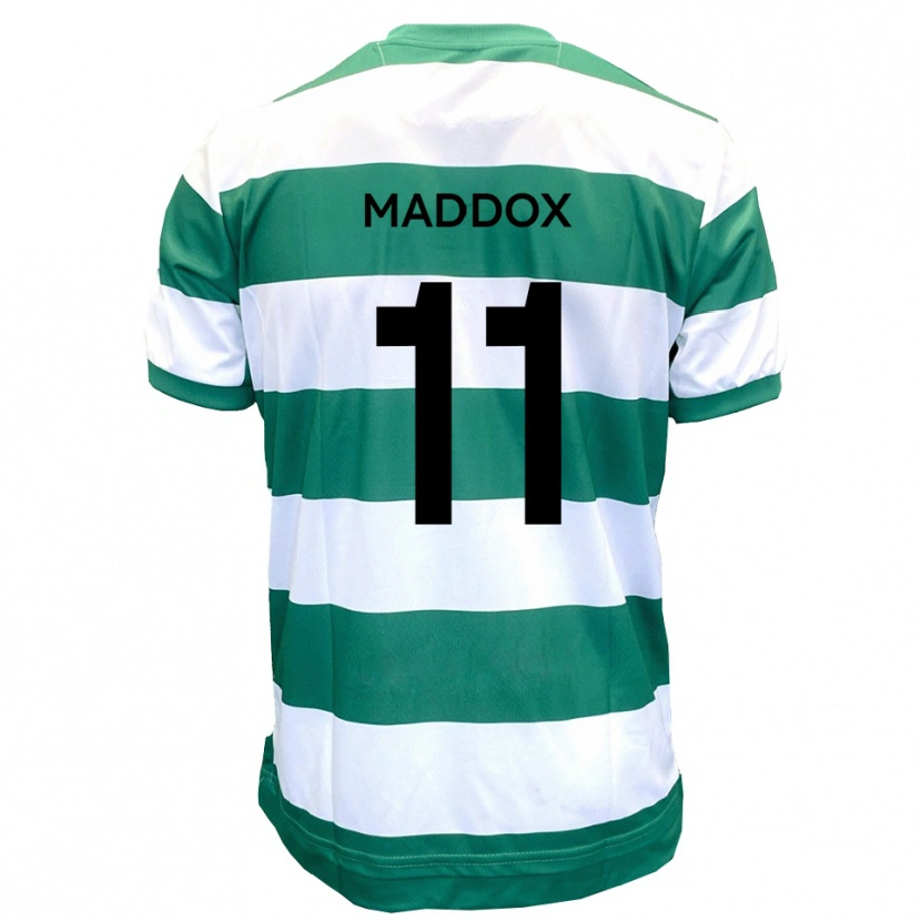 Danxen Donna Maglia Jacob Maddox #11 Verde Bianco Kit Gara Home 2025/26 Maglietta