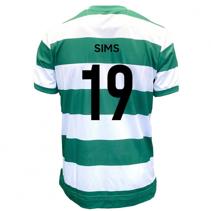 Danxen Donna Maglia Josh Sims #19 Verde Bianco Kit Gara Home 2025/26 Maglietta