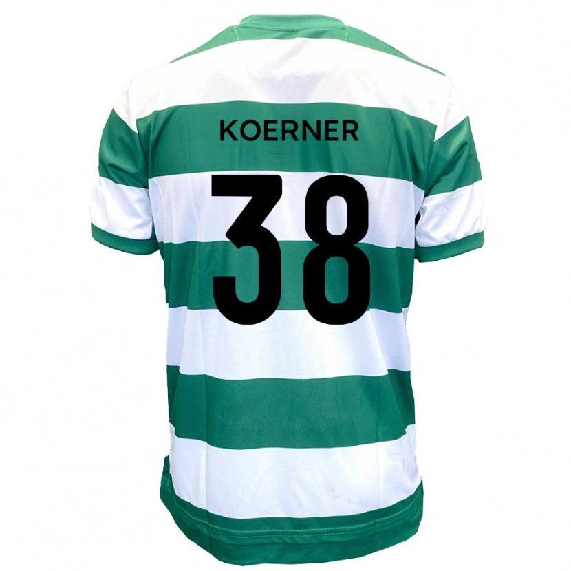 Danxen Donna Maglia Corey Koerner #38 Verde Bianco Kit Gara Home 2025/26 Maglietta