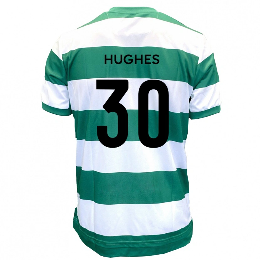 Danxen Donna Maglia Ollie Hughes #30 Verde Bianco Kit Gara Home 2025/26 Maglietta