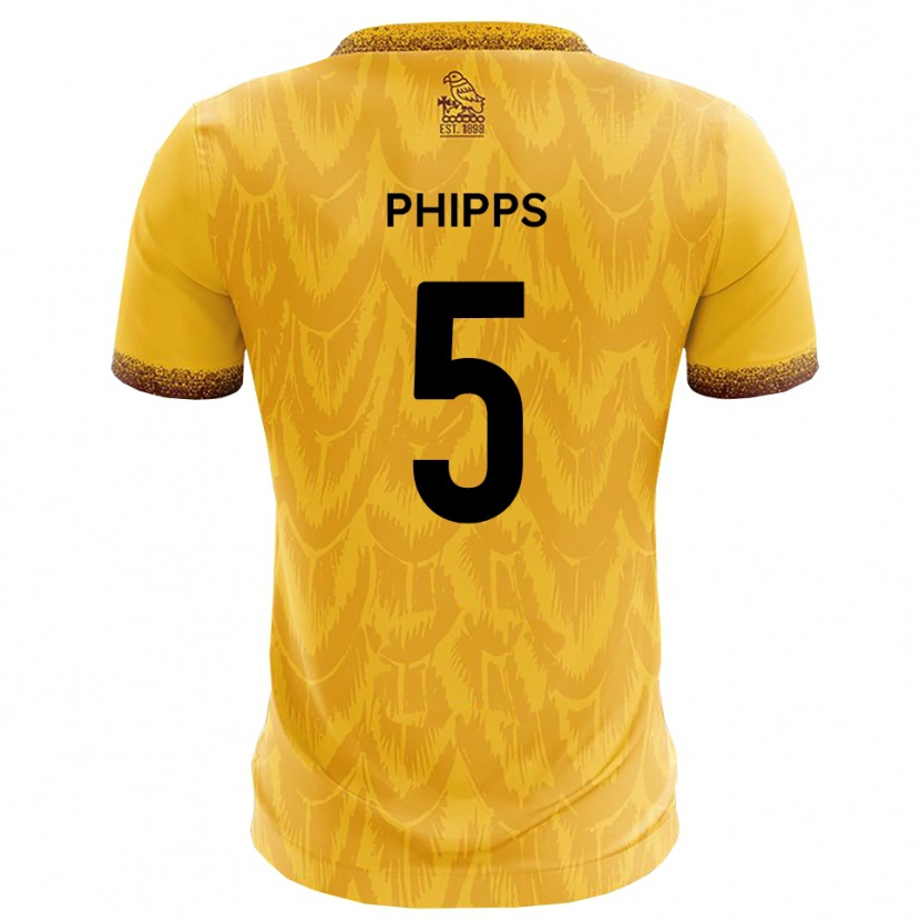 Danxen Donna Maglia Harry Phipps #5 Giallo Marrone Kit Gara Home 2025/26 Maglietta