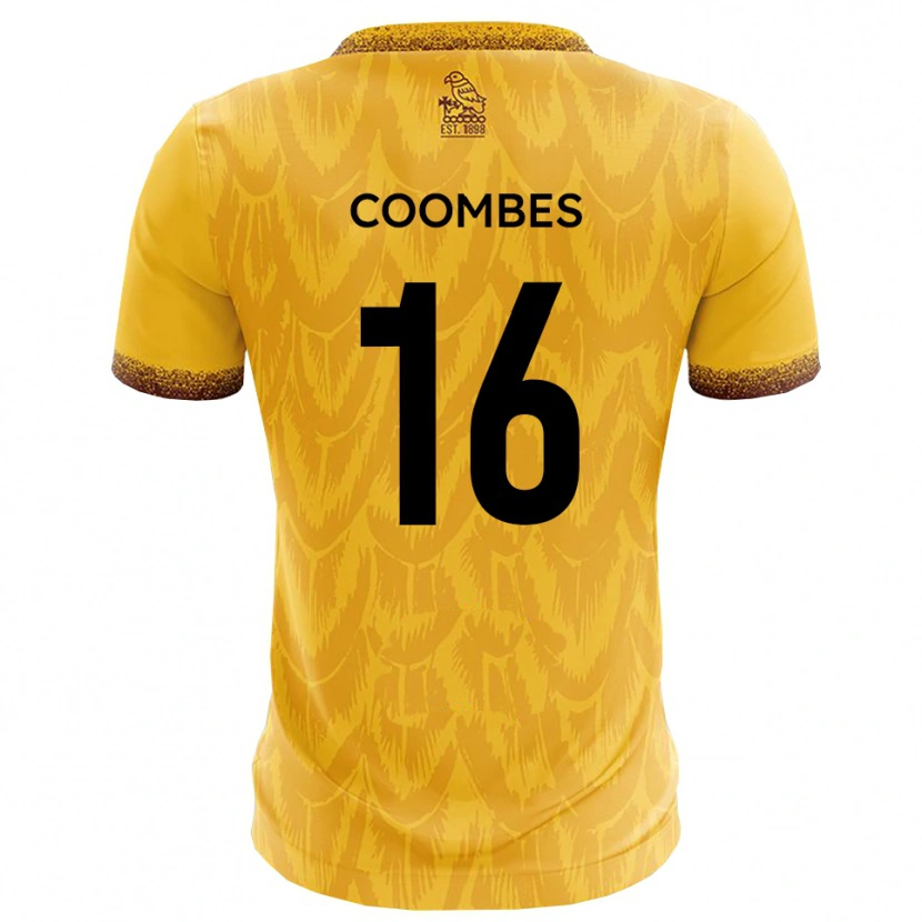 Danxen Donna Maglia Jay Coombes #16 Giallo Marrone Kit Gara Home 2025/26 Maglietta