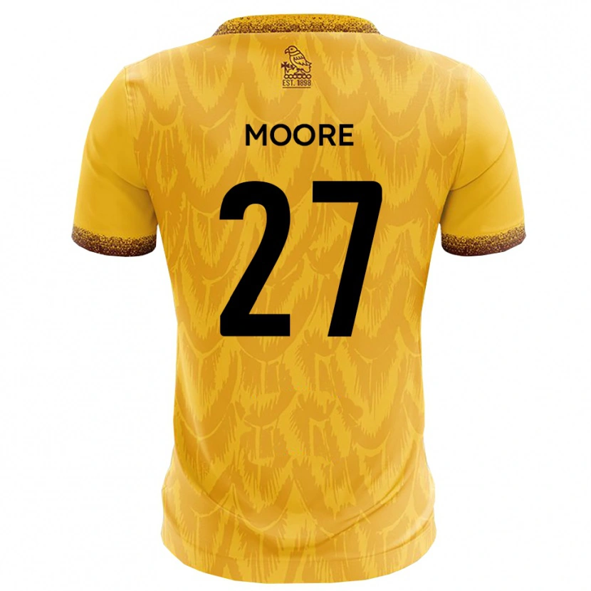 Danxen Donna Maglia Liam Moore #27 Giallo Marrone Kit Gara Home 2025/26 Maglietta
