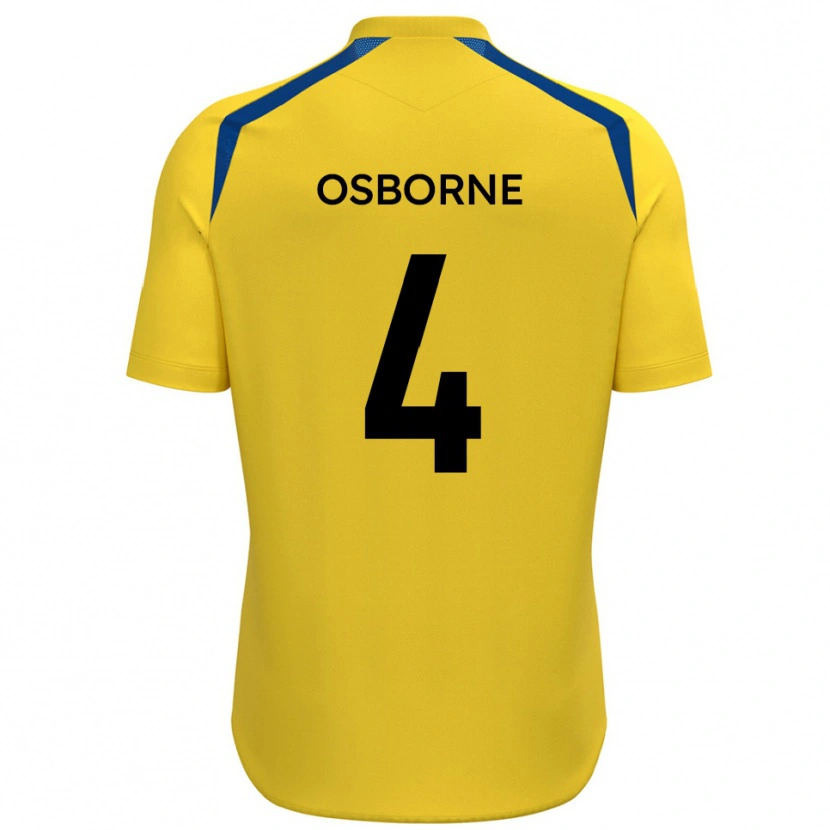 Danxen Donna Maglia Jamey Osborne #4 Giallo Blu Kit Gara Home 2025/26 Maglietta