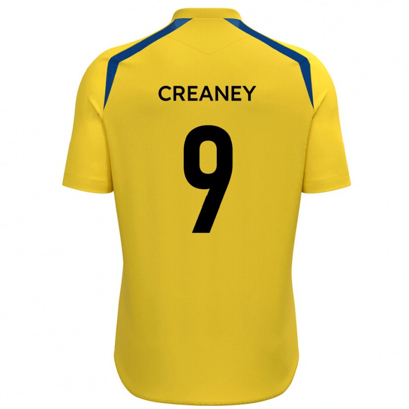 Danxen Donna Maglia Dan Creaney #9 Giallo Blu Kit Gara Home 2025/26 Maglietta