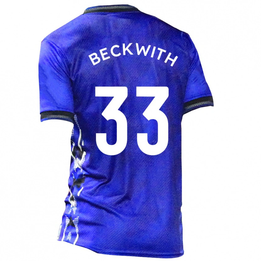 Danxen Donna Maglia Sam Beckwith #33 Blu Bianco Kit Gara Home 2025/26 Maglietta