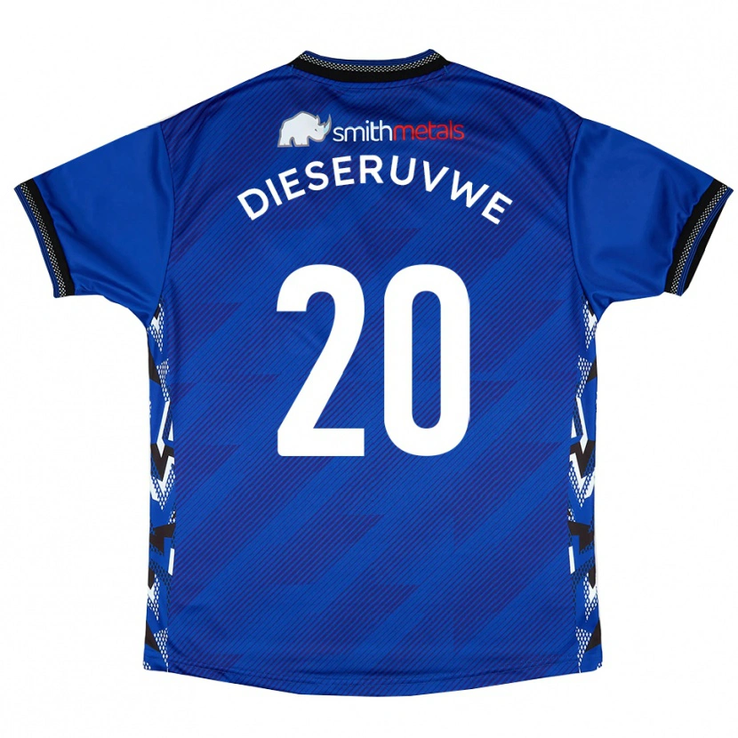 Danxen Donna Maglia Emmanuel Dieseruvwe #20 Blu Bianco Kit Gara Home 2025/26 Maglietta