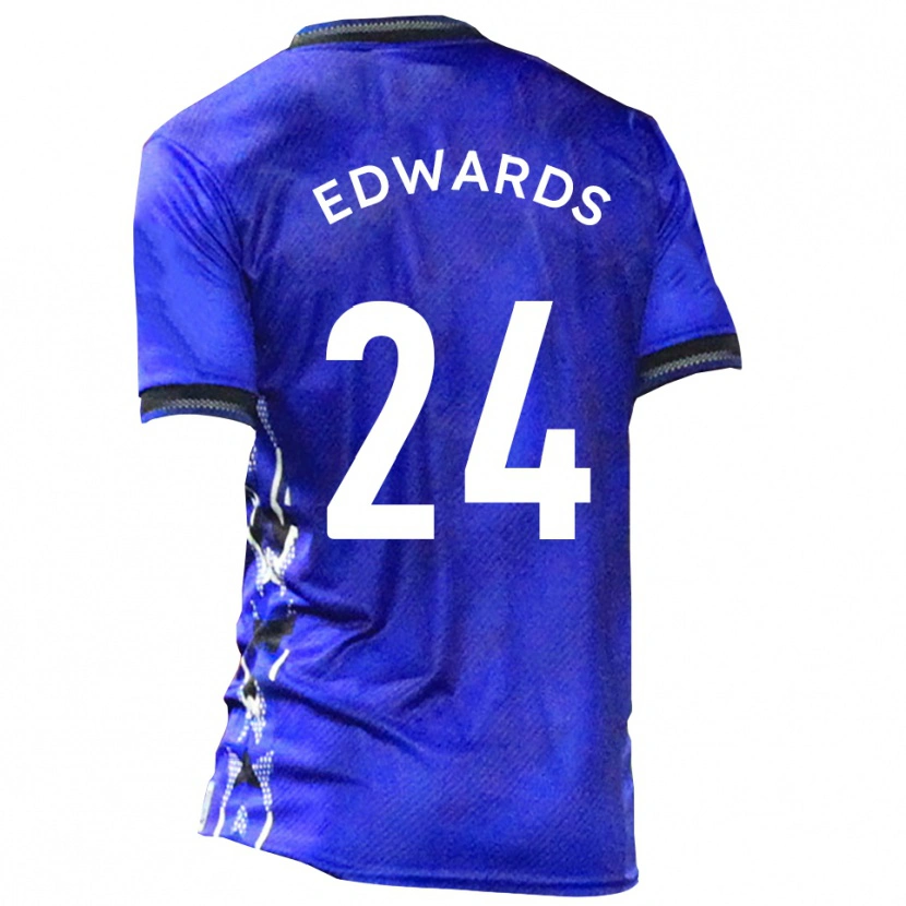 Danxen Donna Maglia Corey Edwards #24 Blu Bianco Kit Gara Home 2025/26 Maglietta