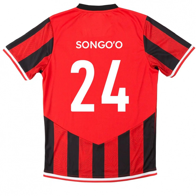 Danxen Donna Maglia Yann Songo'o #24 Rosso Nero Kit Gara Home 2025/26 Maglietta