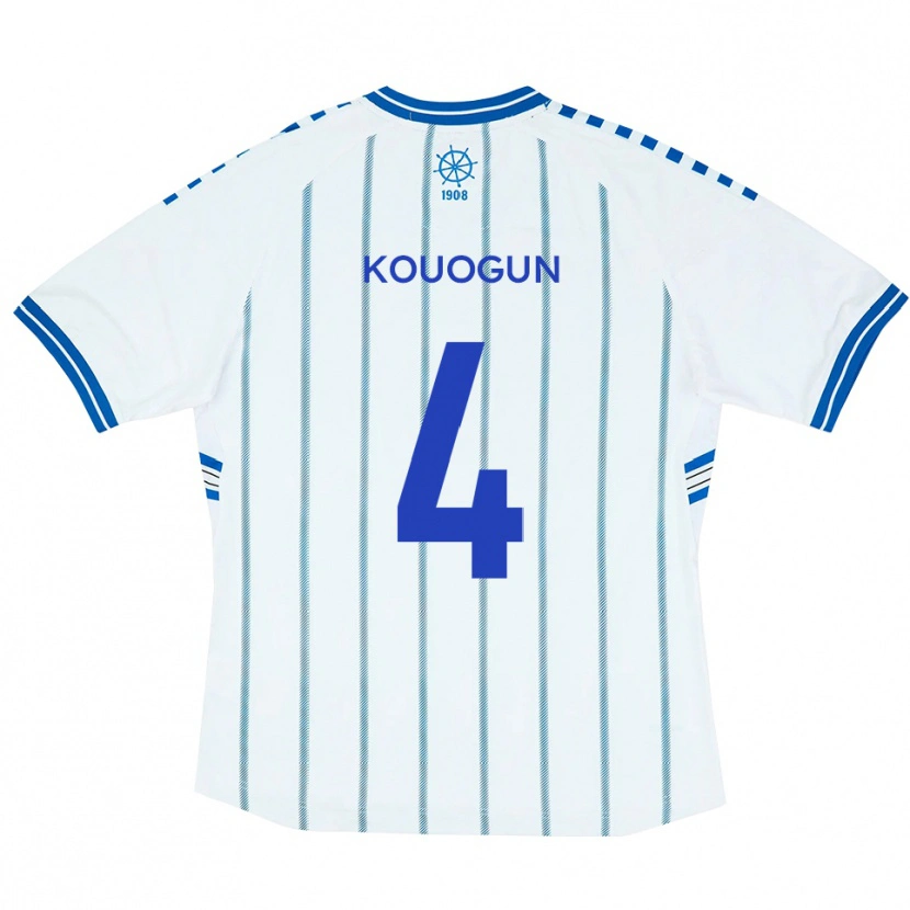 Danxen Donna Maglia Maxim Kouogun #4 Bianco Blu Kit Gara Home 2025/26 Maglietta