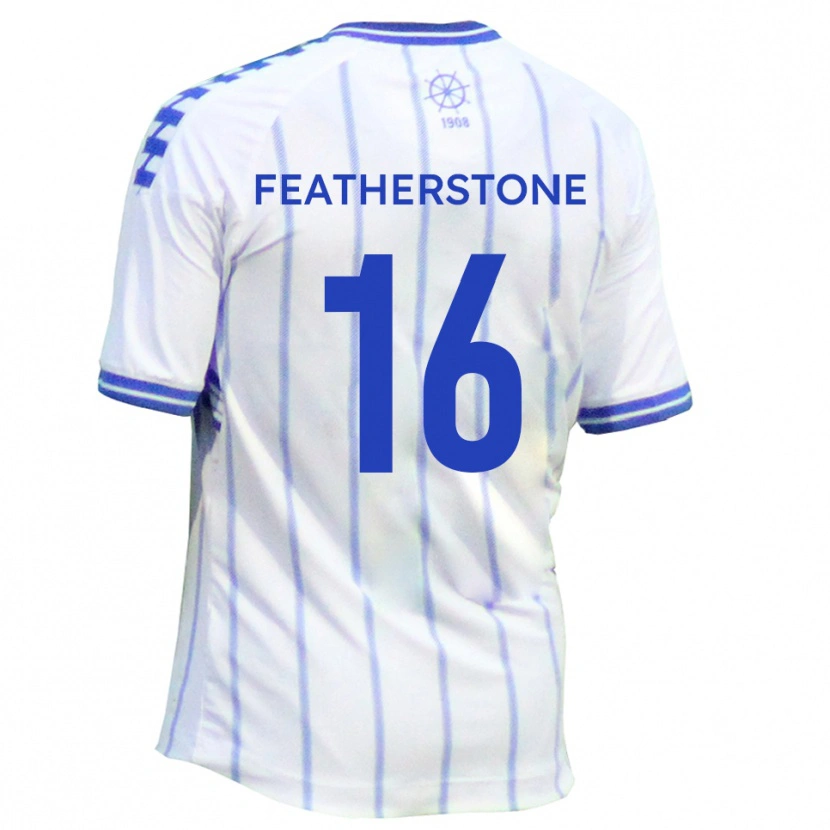 Danxen Donna Maglia Nicky Featherstone #16 Bianco Blu Kit Gara Home 2025/26 Maglietta