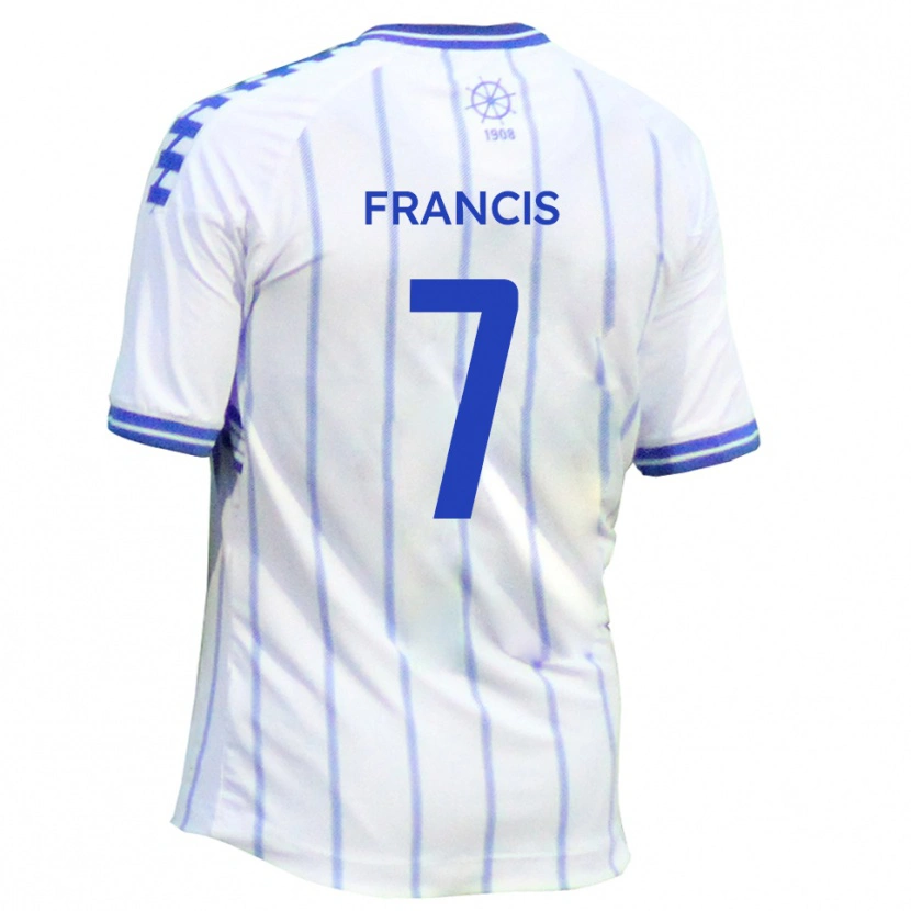 Danxen Donna Maglia Jermaine Francis #7 Bianco Blu Kit Gara Home 2025/26 Maglietta