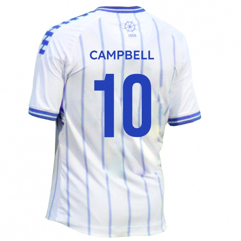Danxen Donna Maglia Adam Campbell #10 Bianco Blu Kit Gara Home 2025/26 Maglietta