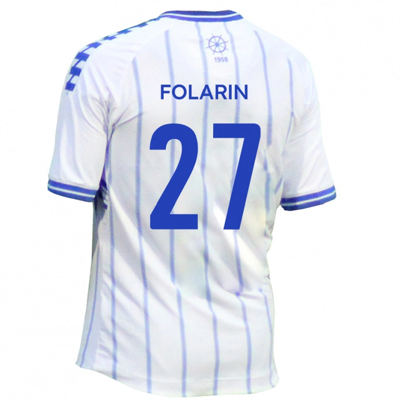 Danxen Donna Maglia Sam Folarin #27 Bianco Blu Kit Gara Home 2025/26 Maglietta