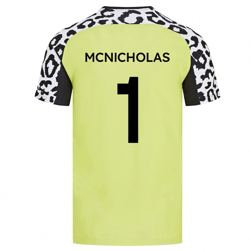 Danxen Donna Maglia Luke Mcnicholas #1 Giallo Fluorescente Kit Gara Home 2025/26 Maglietta