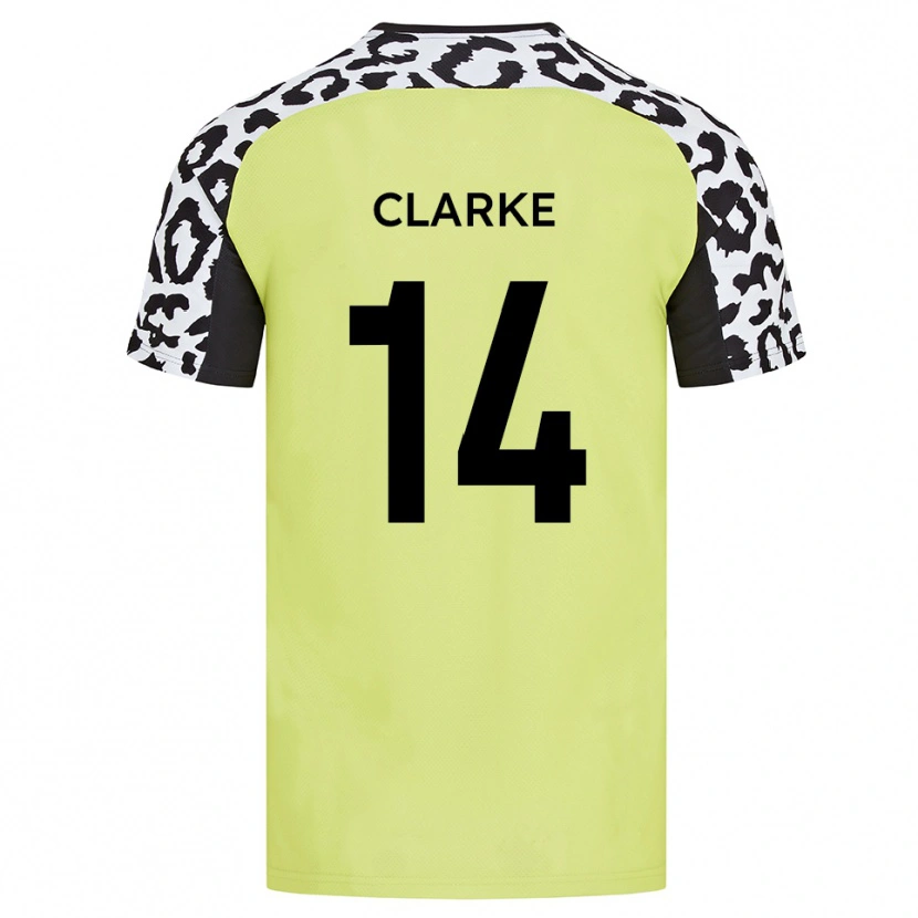 Danxen Donna Maglia Jayden Clarke #14 Giallo Fluorescente Kit Gara Home 2025/26 Maglietta