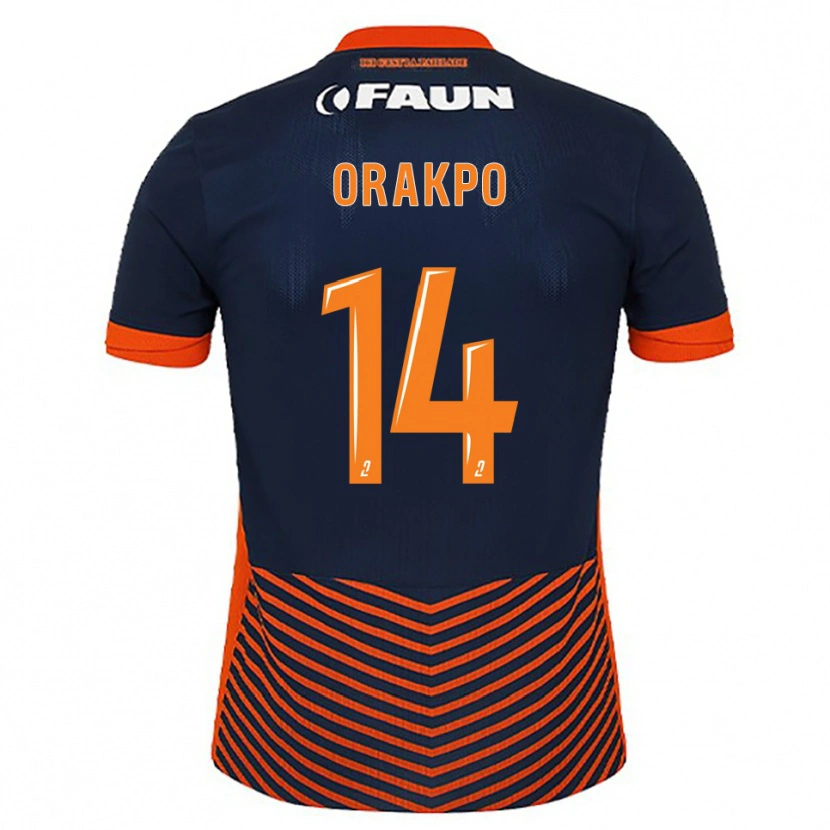 Danxen Donna Maglia Victor Orakpo #14 Blu Mezzanotte Arancione Kit Gara Home 2025/26 Maglietta