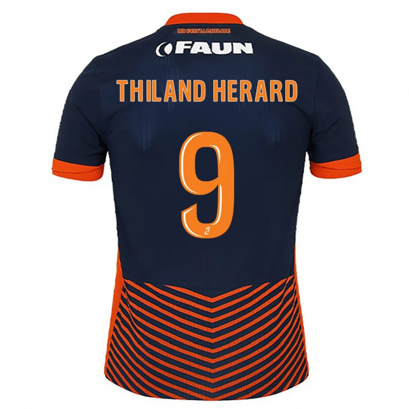 Danxen Donna Maglia Robin Thiland-Herard #9 Blu Mezzanotte Arancione Kit Gara Home 2025/26 Maglietta