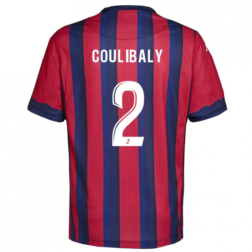 Danxen Donna Maglia Ibrahim Coulibaly #2 Bordeaux Blu Marino Kit Gara Home 2025/26 Maglietta