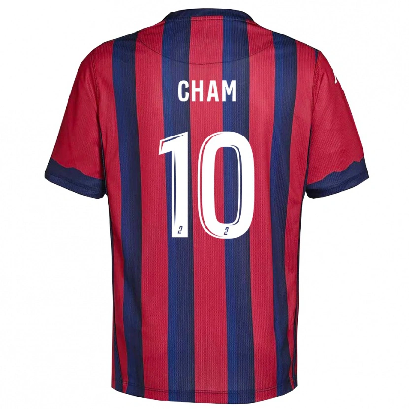 Danxen Donna Maglia Muhammed Cham #10 Bordeaux Blu Marino Kit Gara Home 2025/26 Maglietta