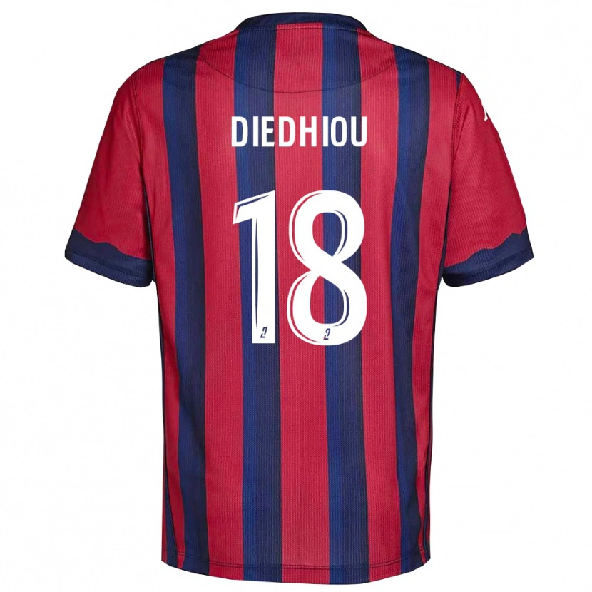 Danxen Donna Maglia Famara Diédhiou #18 Bordeaux Blu Marino Kit Gara Home 2025/26 Maglietta