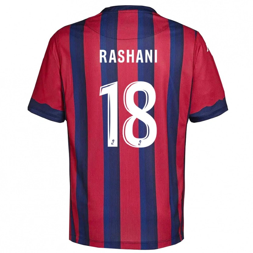 Danxen Donna Maglia Elbasan Rashani #18 Bordeaux Blu Marino Kit Gara Home 2025/26 Maglietta
