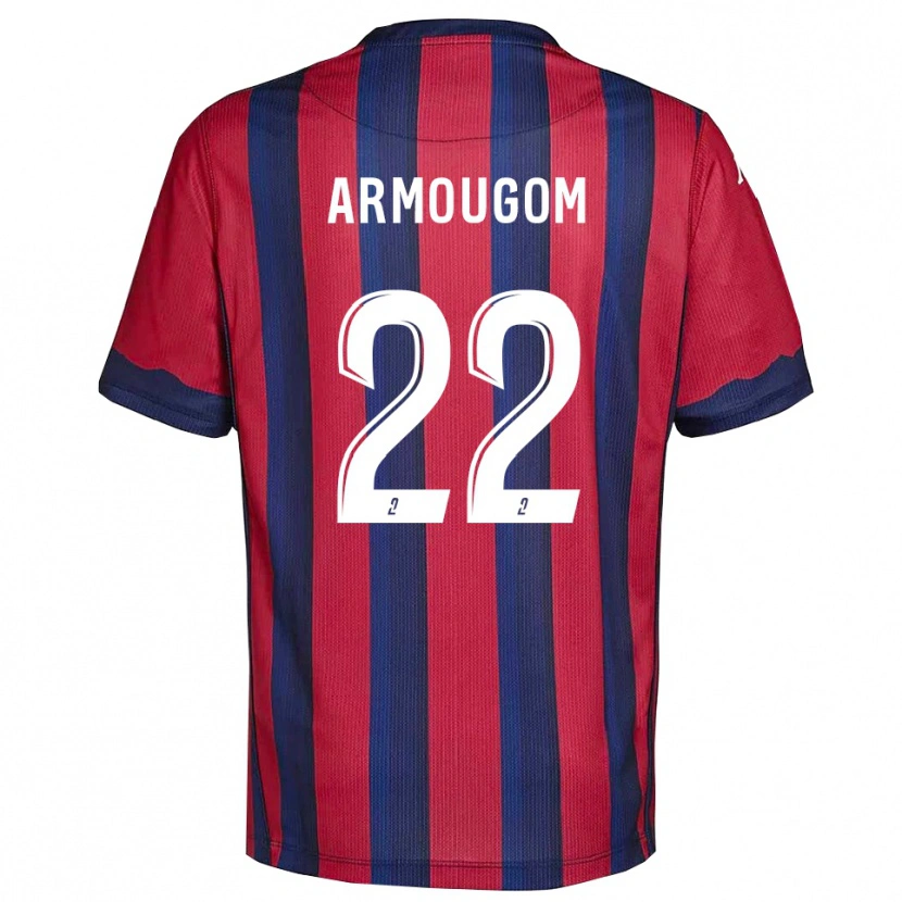 Danxen Donna Maglia Yoël Armougom #22 Bordeaux Blu Marino Kit Gara Home 2025/26 Maglietta