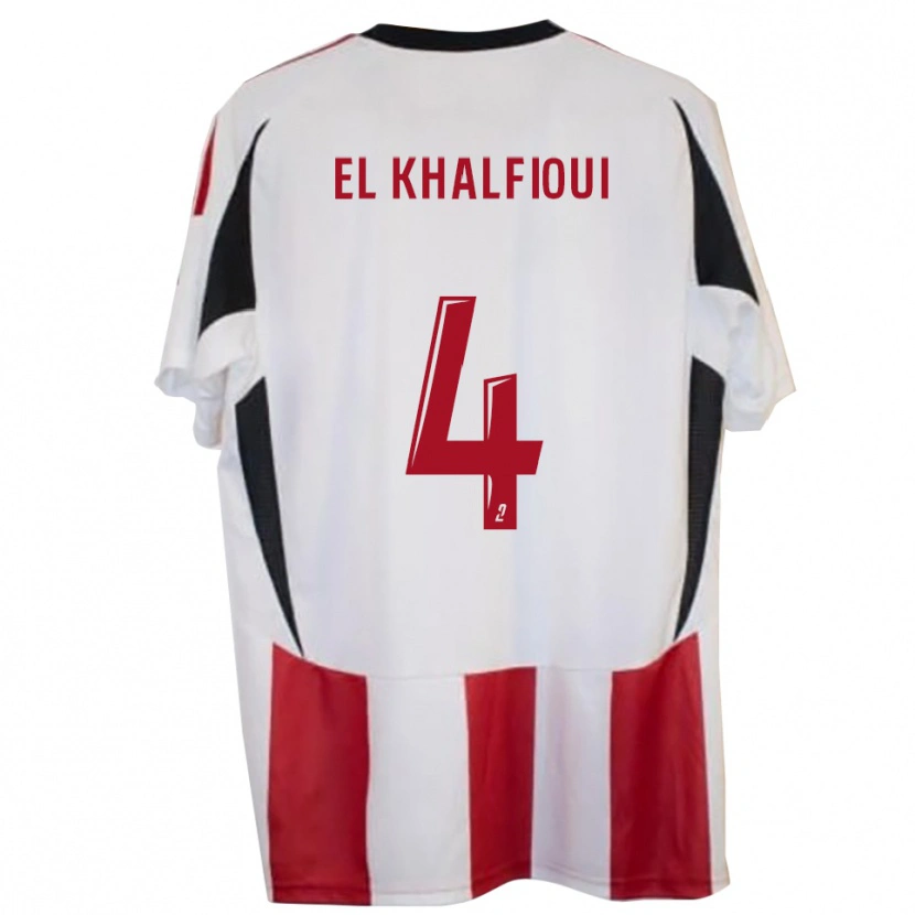 Danxen Donna Maglia Mehdi El Khalfioui #4 Rosso Blu Kit Gara Home 2025/26 Maglietta