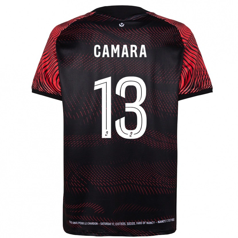 Danxen Donna Maglia Bakari Camara #13 Bianco Rosso Kit Gara Home 2025/26 Maglietta