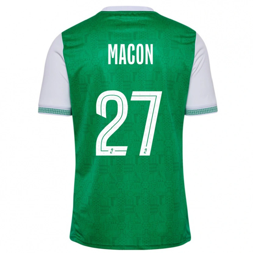 Danxen Donna Maglia Yvann Maçon #27 Verde Bianco Kit Gara Home 2025/26 Maglietta