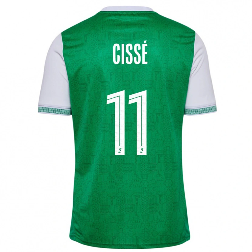 Danxen Donna Maglia Karim Cissé #11 Verde Bianco Kit Gara Home 2025/26 Maglietta