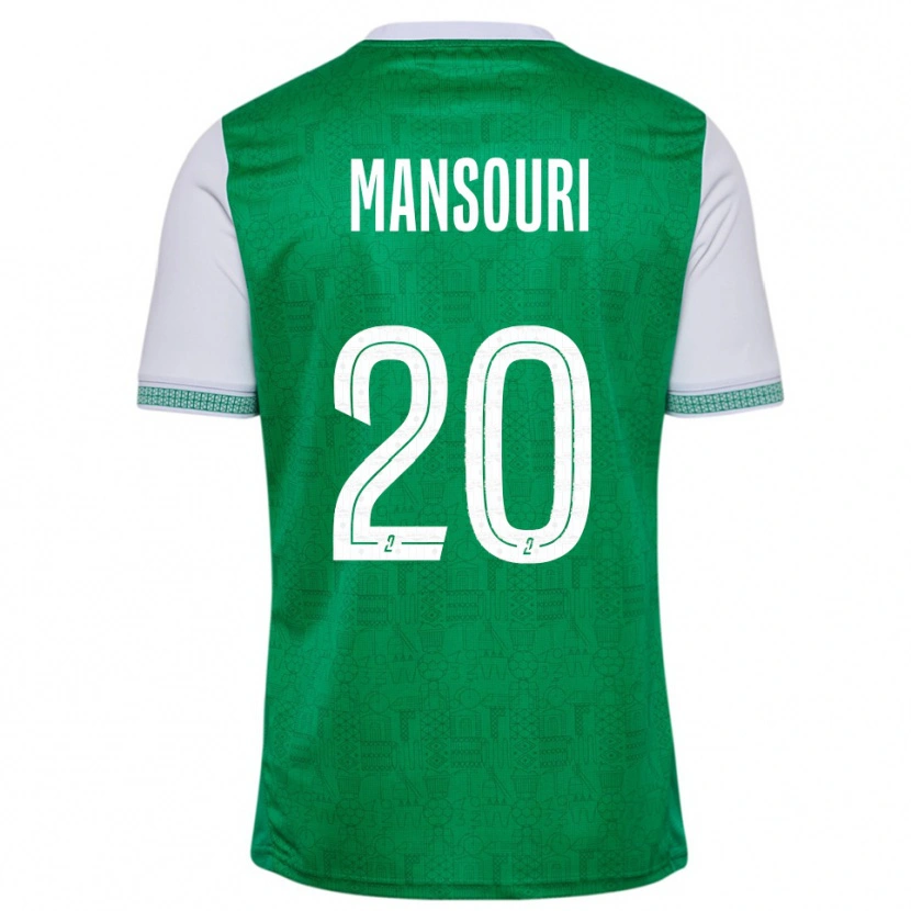 Danxen Donna Maglia Ilyes Mansouri #20 Verde Bianco Kit Gara Home 2025/26 Maglietta